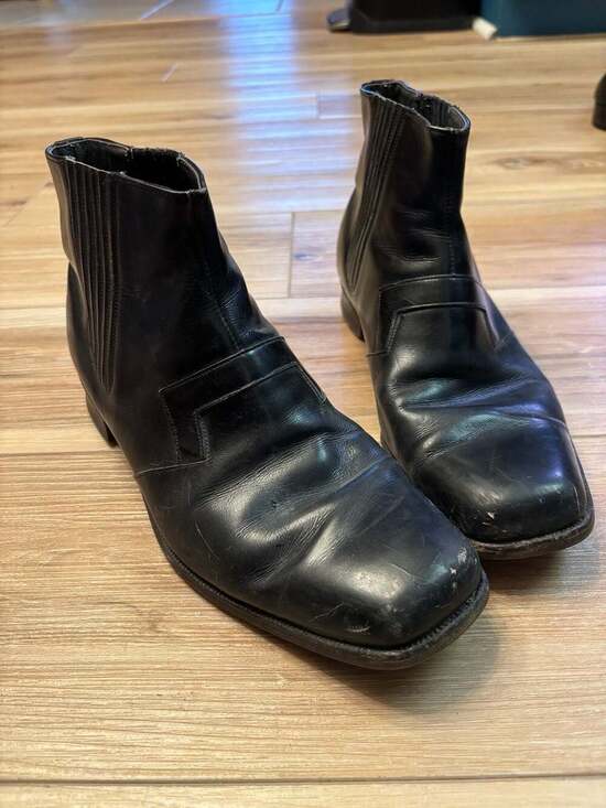 Nettleton Miami Beach Black Leather Cuban Heel Boots main image 7